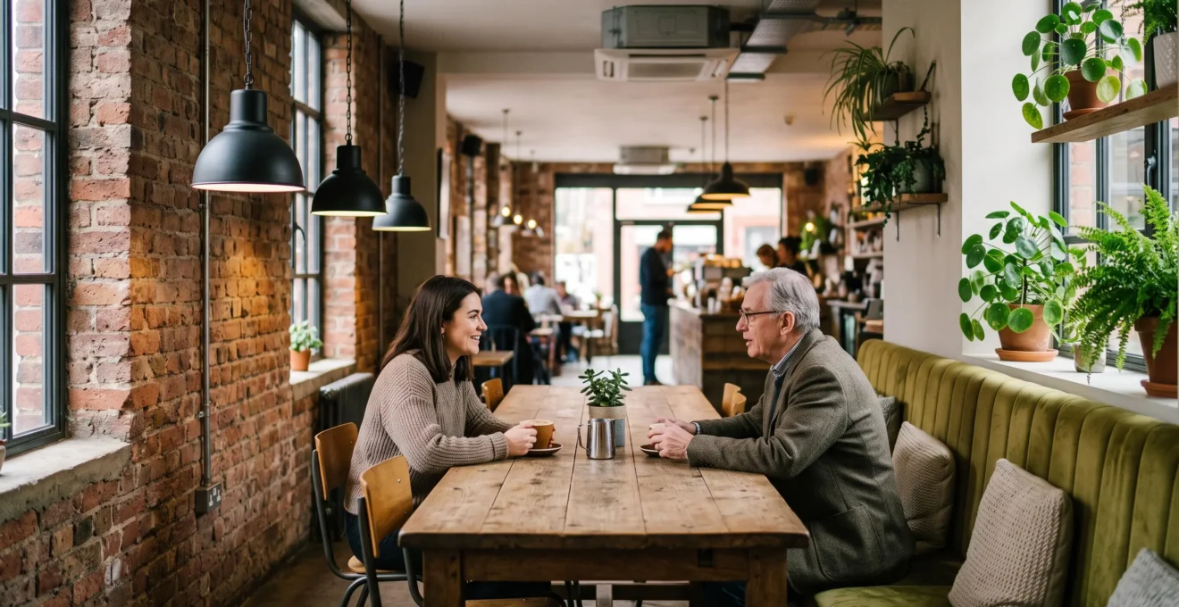 Interieur de cafe melant elements industriels et chaleureux pour seduire toutes les generations